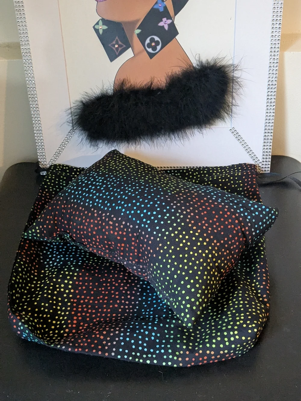 Matching Custom Handmade 1 Dust Bag & 1 Purse Pillow Combo Set Size Medium -